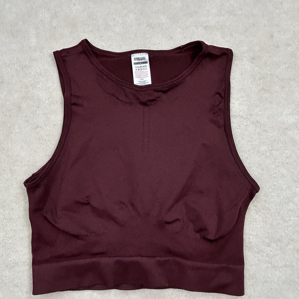 Gymshark Sweat Seamless Midi Tank Women's Large Maroon
